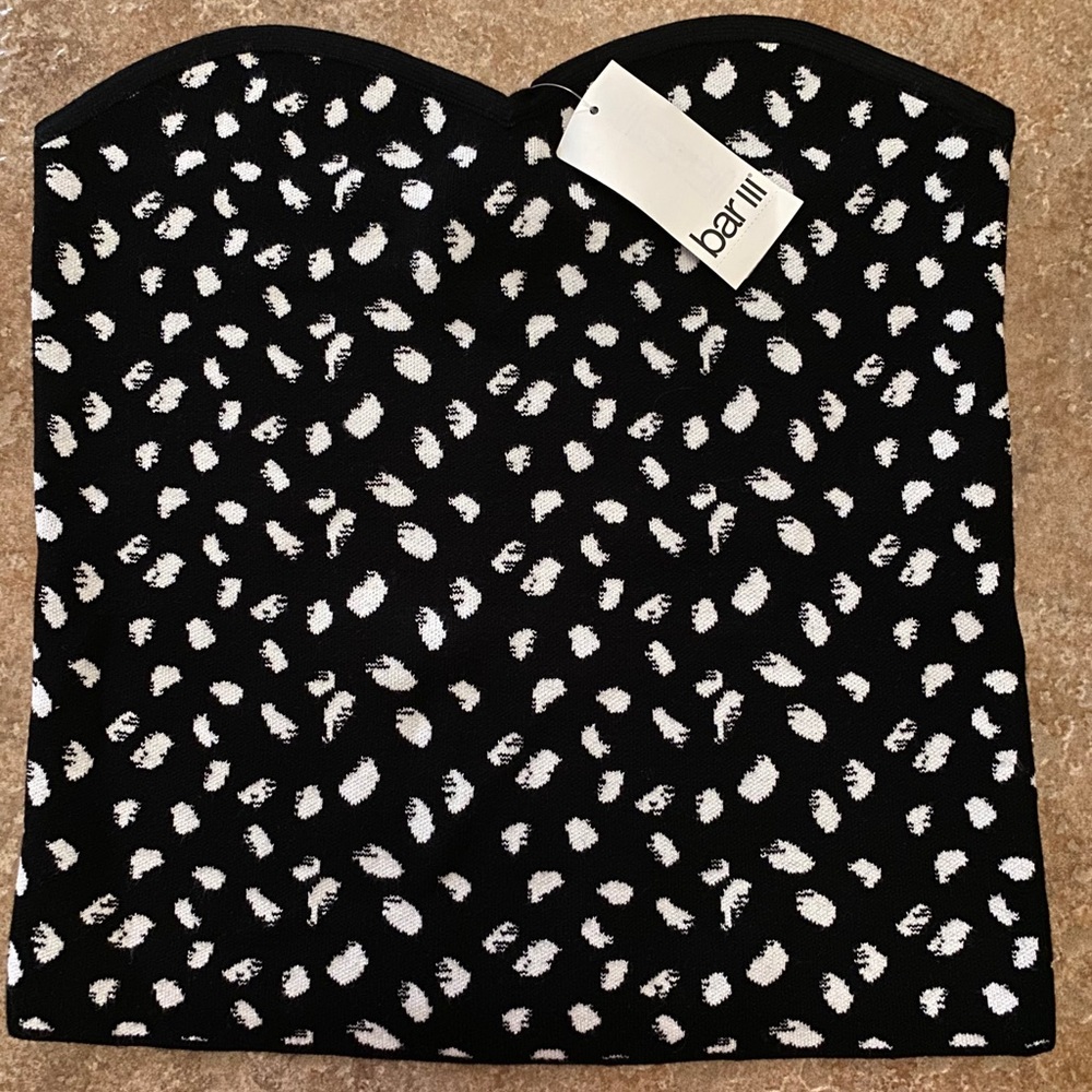 NWT Bar III Black and White Tube Top